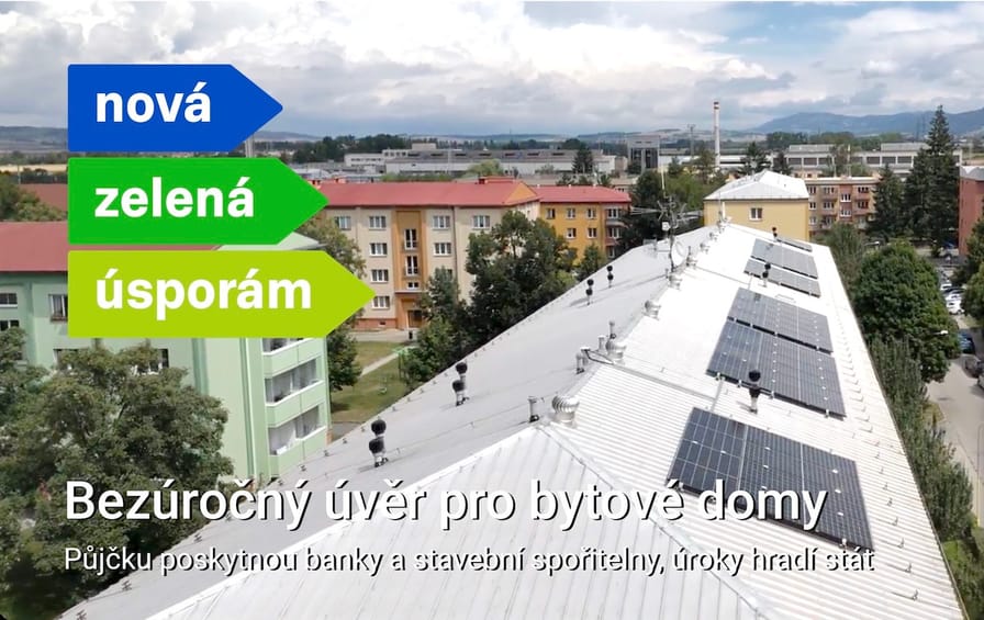 Bezúročná půjčka z programu NZÚ na fotovoltaiku pro bytové domy zrychlí návratnost a zvětší úspory